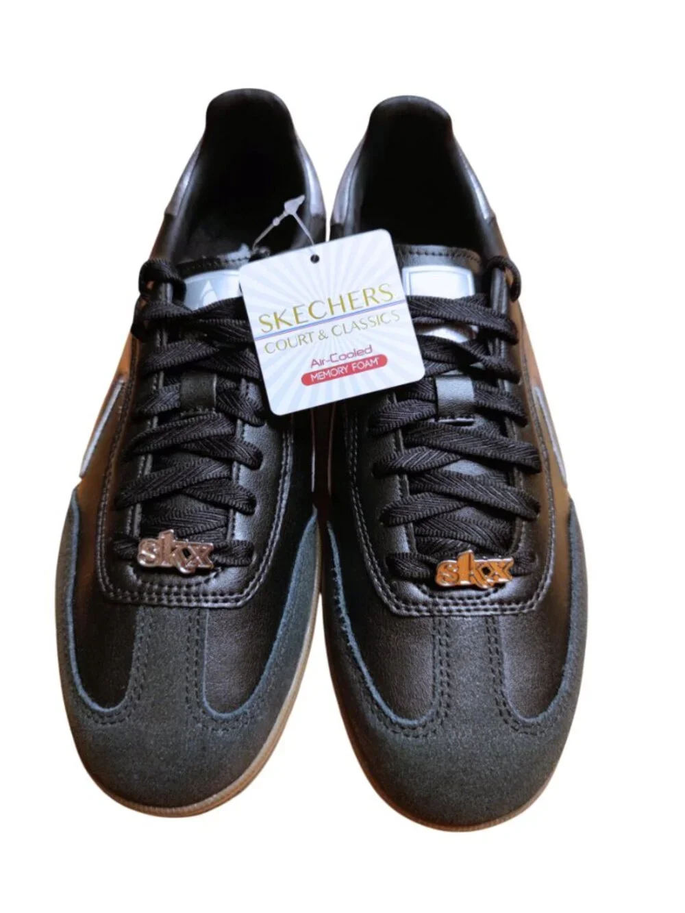 Skechers Women's Hotshot Cool Glow Black And Silver Shoes Size 8.5 185236/BKSL